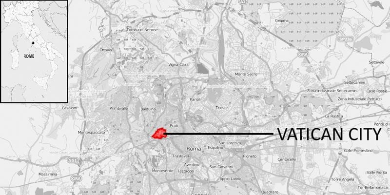carte de rome et la cité du Vatican