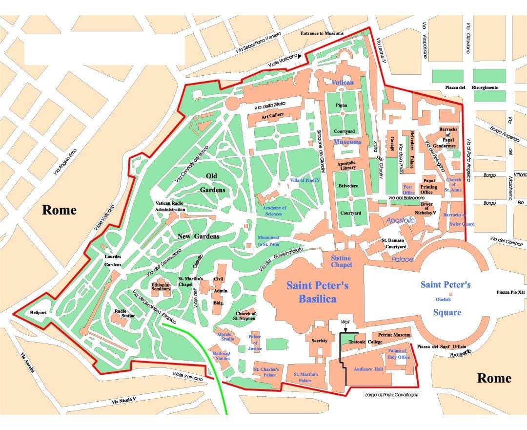 De la cité du Vatican carte politique