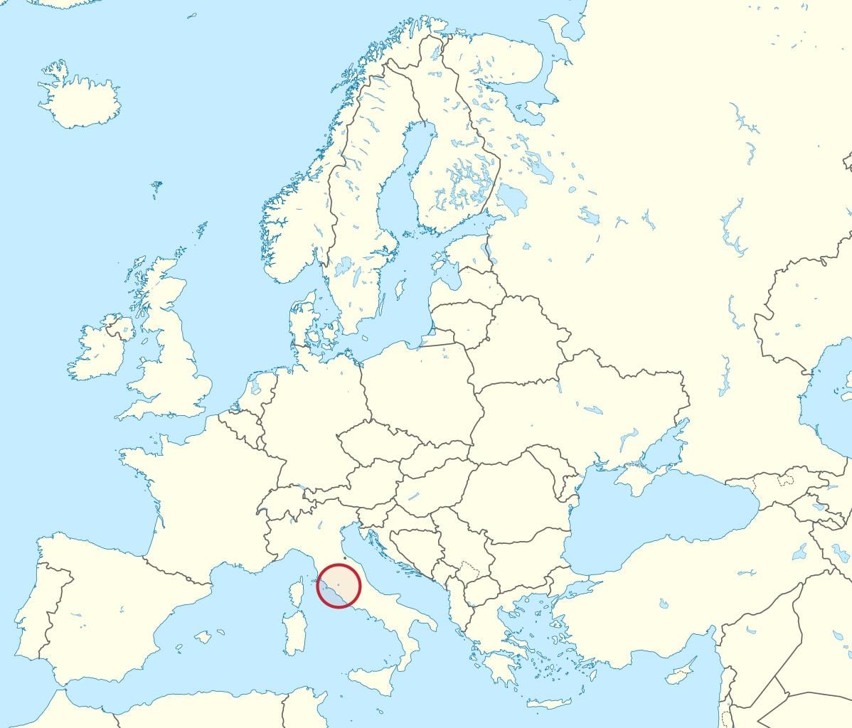 Carte de la cité du Vatican, l'europe