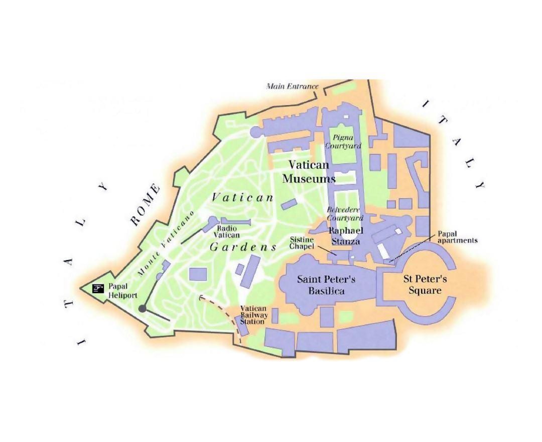 carte des musées du Vatican et la chapelle sixtine