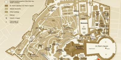 Carte du bureau des fouilles de la cité du Vatican